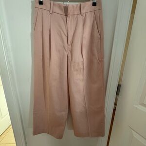 Madewell Wide Leg Cropped Pants in Blush Pink
